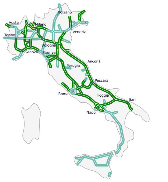 Autopistas y autovias de Italia