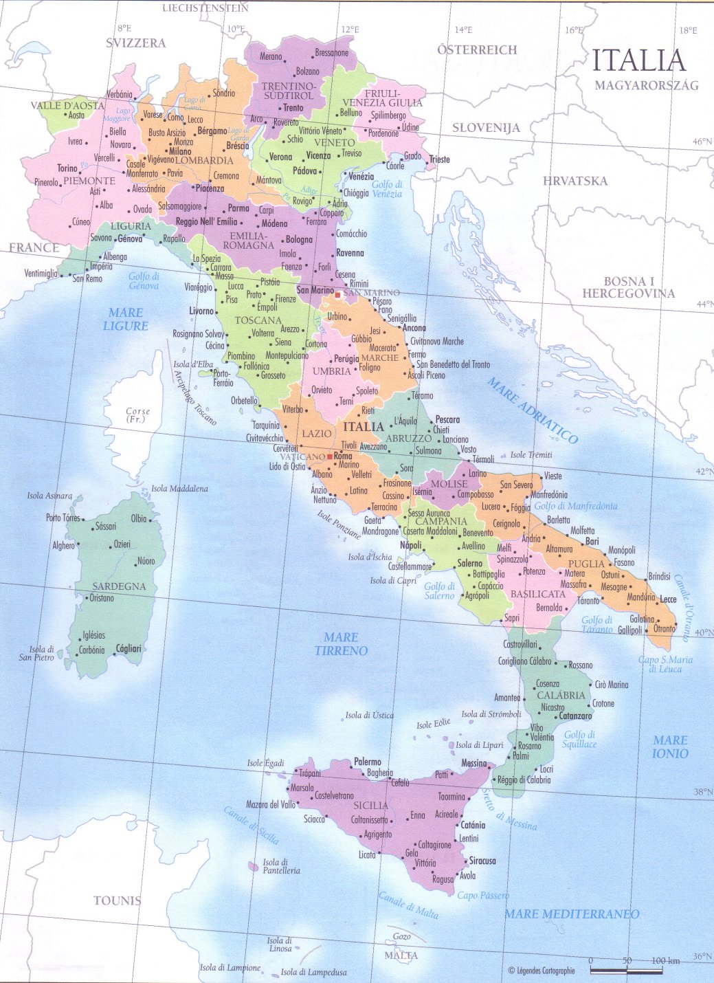 Ciudades y regiones de Italia